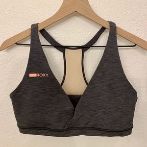 Roxy Palaitina Sports Bra, Charcoal Heather, XL